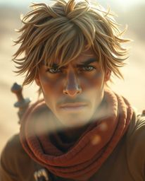 Experience an extraordinary Disney-style desert adventure with this extreme macro close-up image of a brave hero. Witness th