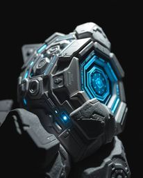 Explore a stunning sculptural clay art piece that envisions a futuristic digital interface. This artwork features intricate g