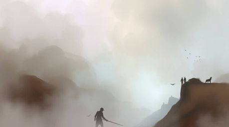 A captivating digital painting showcases a team of misfit heroes in a fantastical scene.  Rendered in soft pastel colors with