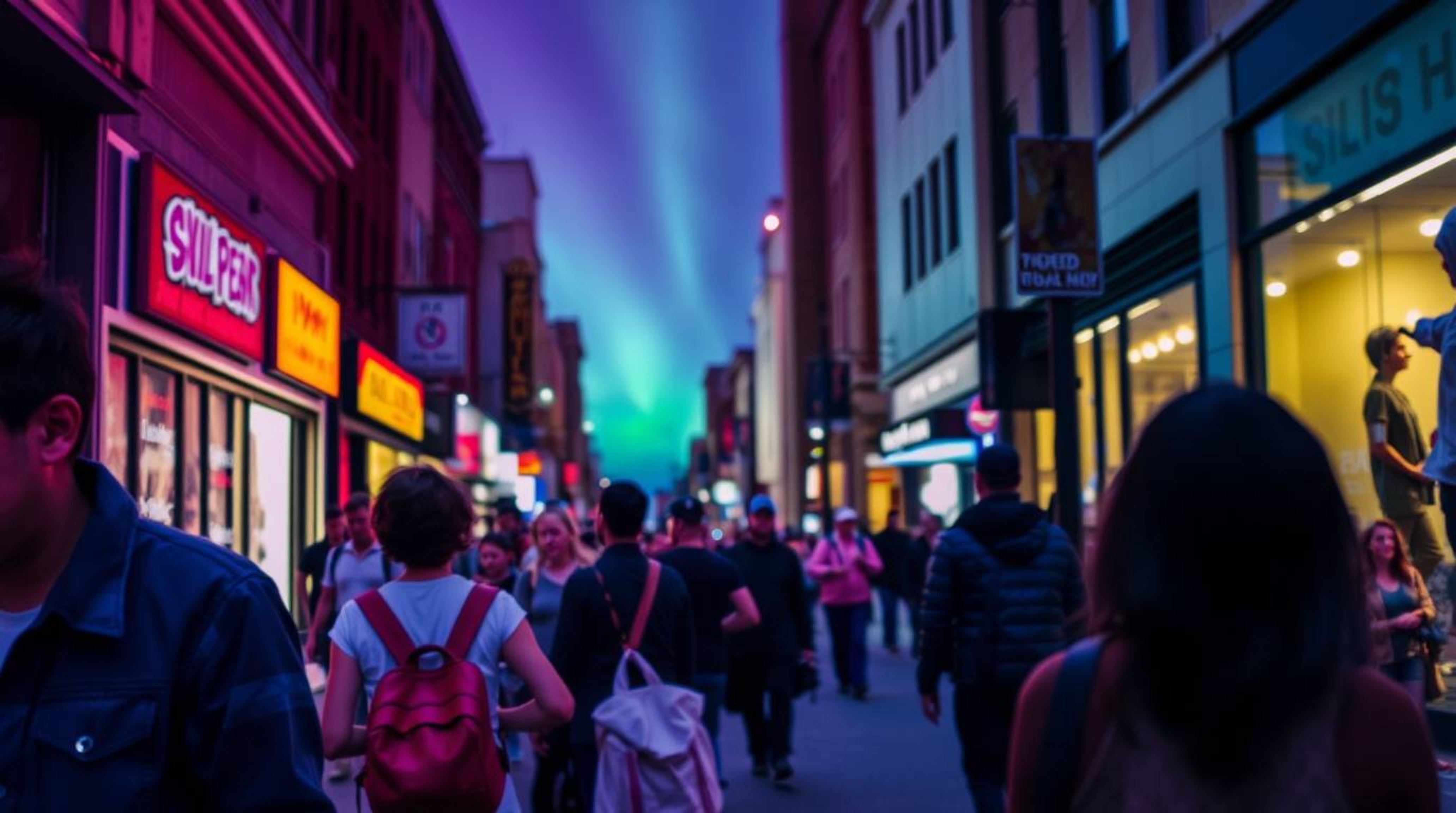 Explore the captivating world of candid street photography infused with vibrant complementary colors and a mesmerizing gradie