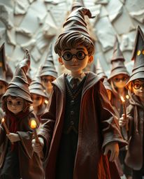 Experience a magical school brimming with young wizards, brought to life in a dramatic cinematic style. This unique depiction