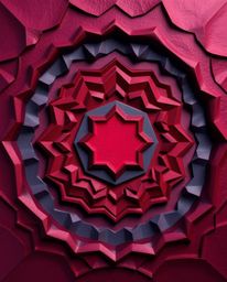 Experience a sophisticated and elegant aesthetic with this futuristic digital interface. Layered papier-mâché in rich burgund