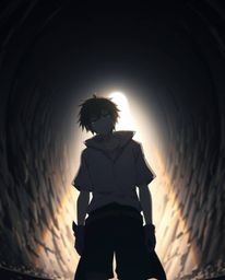 A captivating image in the style of an isekai anime, featuring a character with expressive features standing at the edge of a