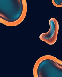 This illustration showcases futuristic 3D fluid shapes illuminated with glowing edges against a captivating deep blue backgro
