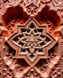 This lively and energetic papier-mâché sculpture beautifully captures the essence of Islamic geometric patterns. Intricate de