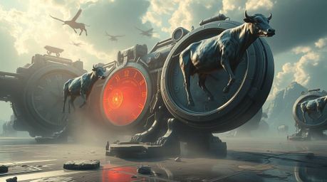 A captivating surreal dreamscape unfolds, featuring melting clocks and floating cows. This grand, epic scene is rendered with