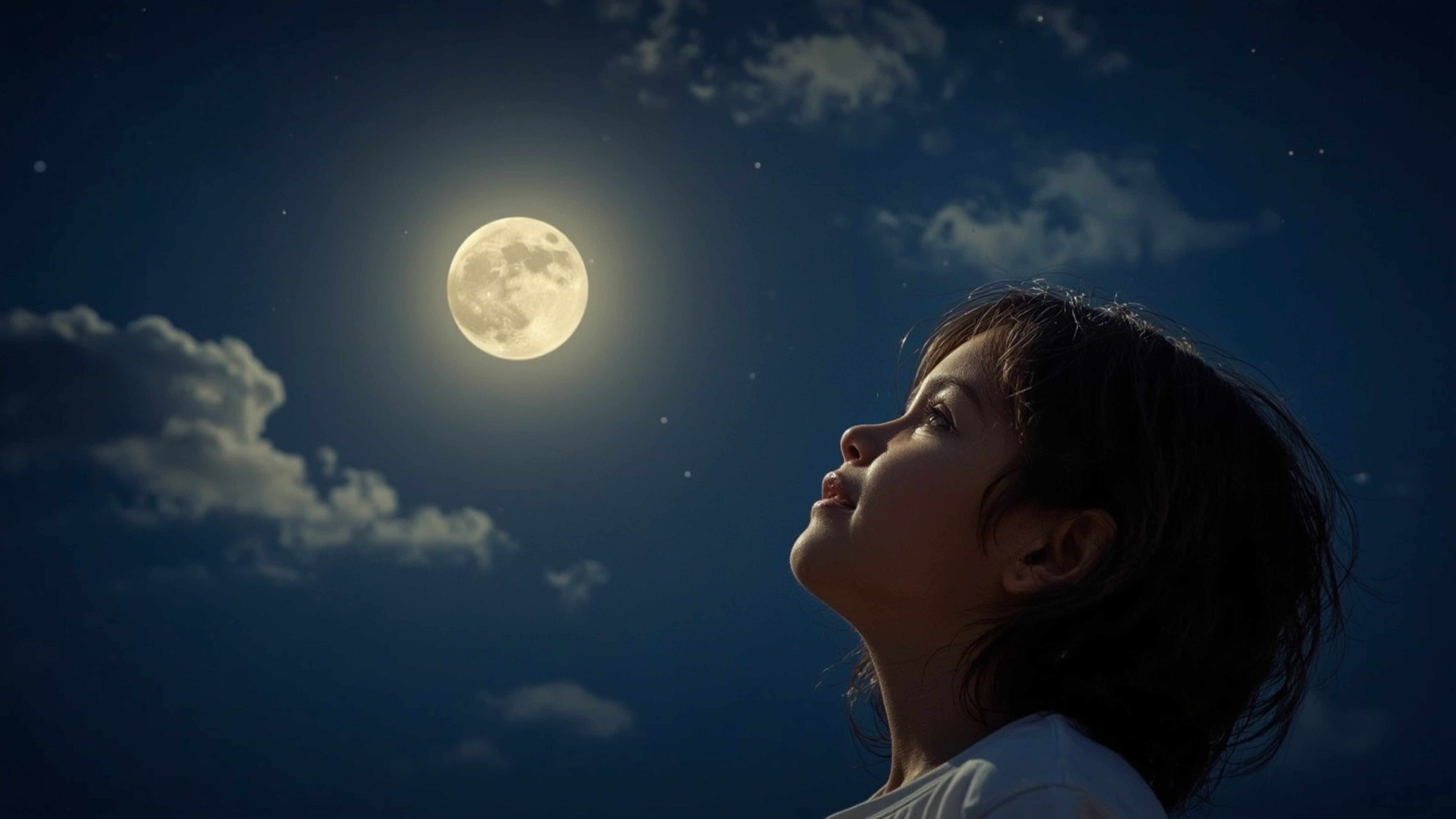 Capture a tender moment of innocence and magic with this high-resolution, professionally lit stock photo. A peaceful and sere