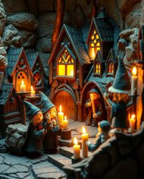 Discover a magical school brimming with young wizards, meticulously crafted from layered papier-mâché.  Warm candlelight illu