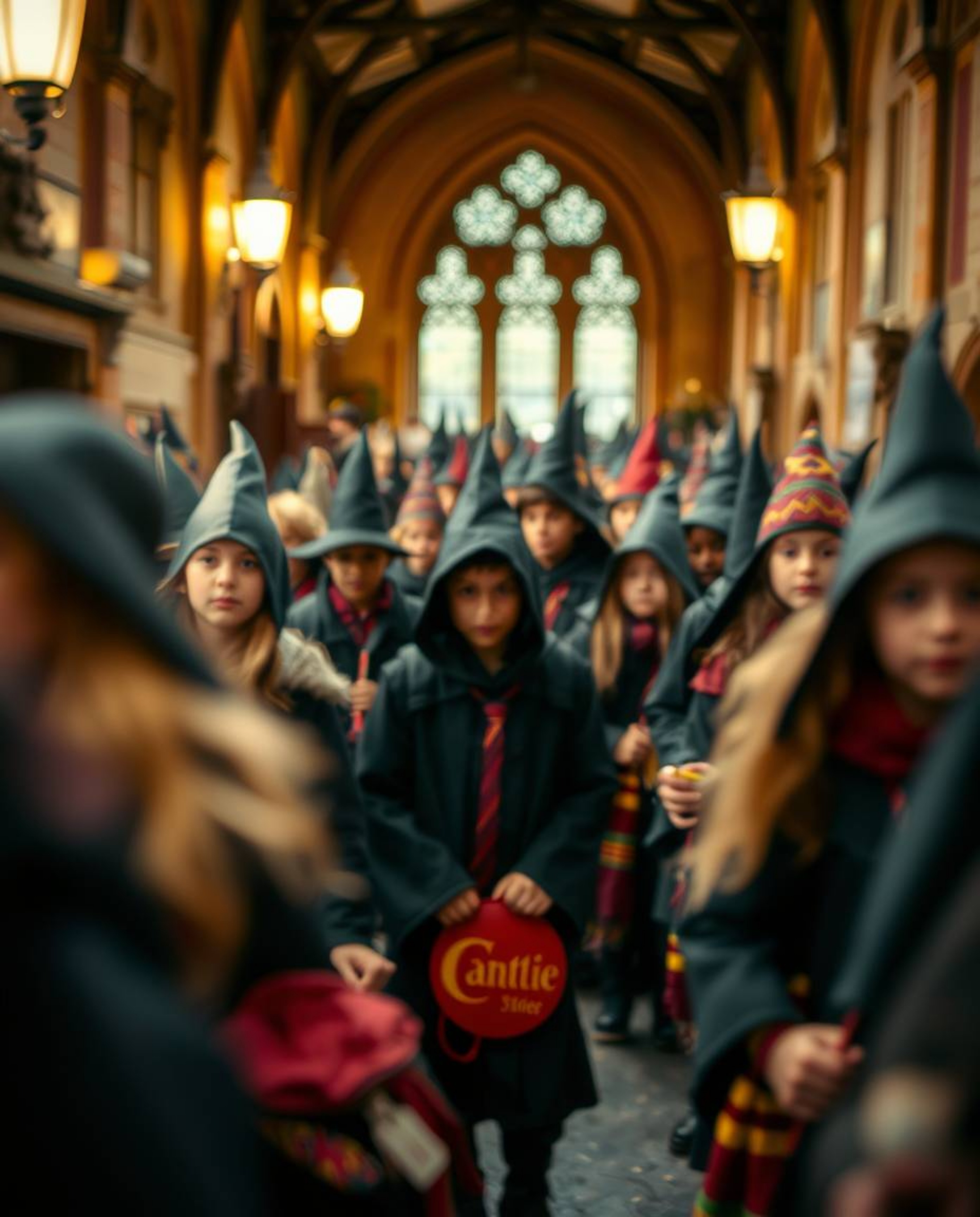 Discover captivating street photography capturing a magical school filled with young wizards.  Images feature blurred bokeh, 