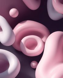 Explore an abstract high-angle perspective showcasing 3D liquid forms rendered in soothing pastel colors and bathed in soft l