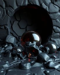 Explore a surreal 3D render showcasing hyperrealistic melted glass shapes within a captivating sci-fi setting. This unique ar