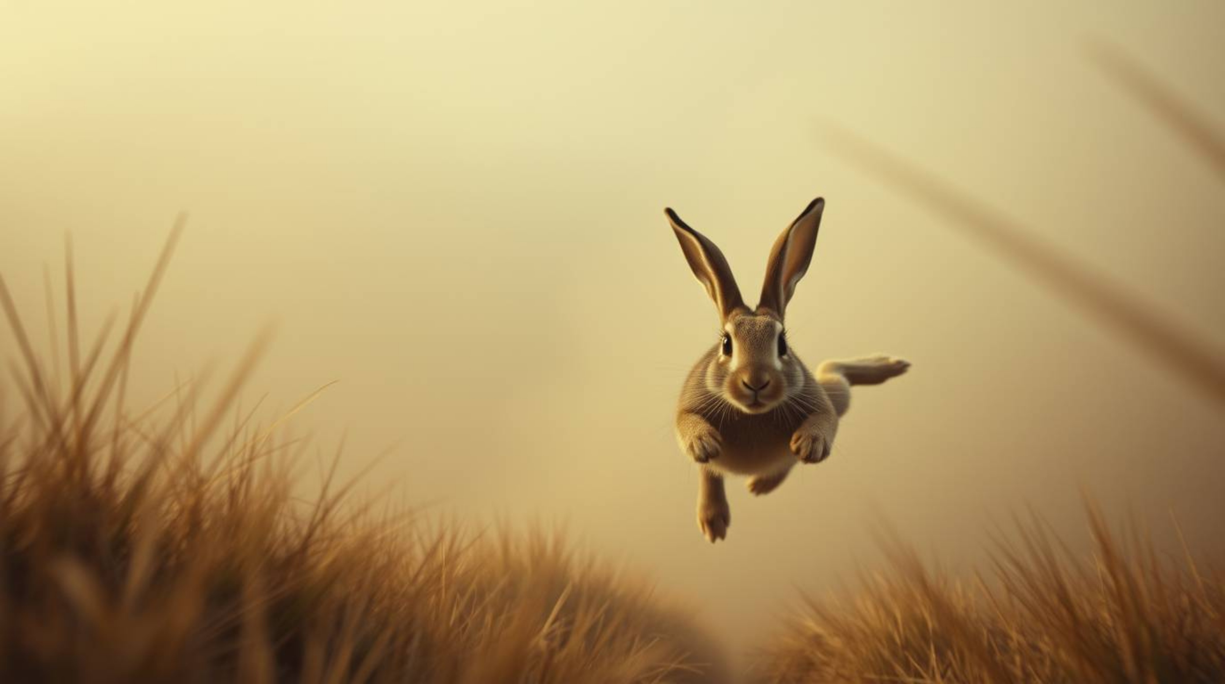 Witness a hilarious high-angle perspective shot featuring a wacky rabbit outsmarting a hunter with classic slapstick comedy. 