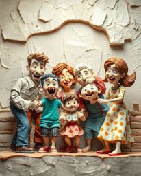 Experience a dynamic and action-filled family reunion rendered in a distinctive Pixar style, sculpted from layered papier-mâc