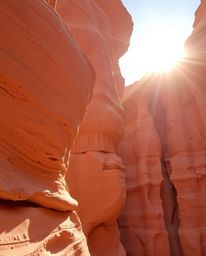 This sculptural clay art piece captures a dramatic scene where a powerful sunset illuminates sandstone canyon cliffs. The use