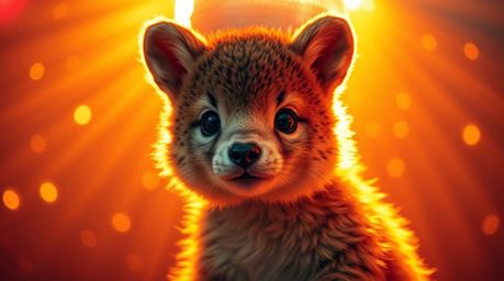 Get ready to groove with this adorable animal disco party! Imagine a radiant and luxurious aesthetic, warm golden light illu