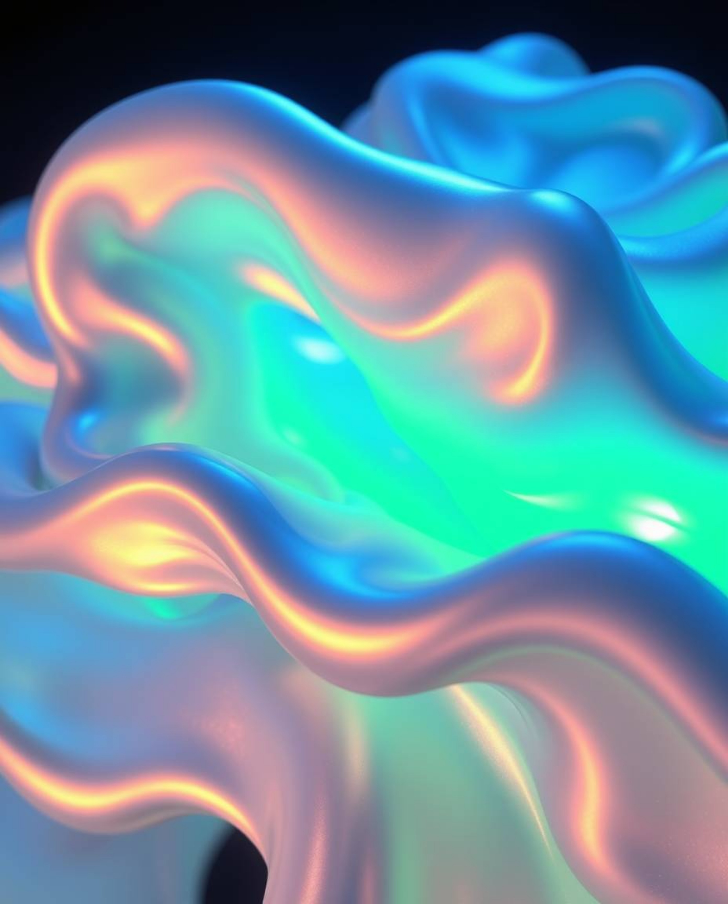 Explore mesmerizing smooth 3D fluid shapes with metallic textures gracefully floating in zero gravity. Experience high realis