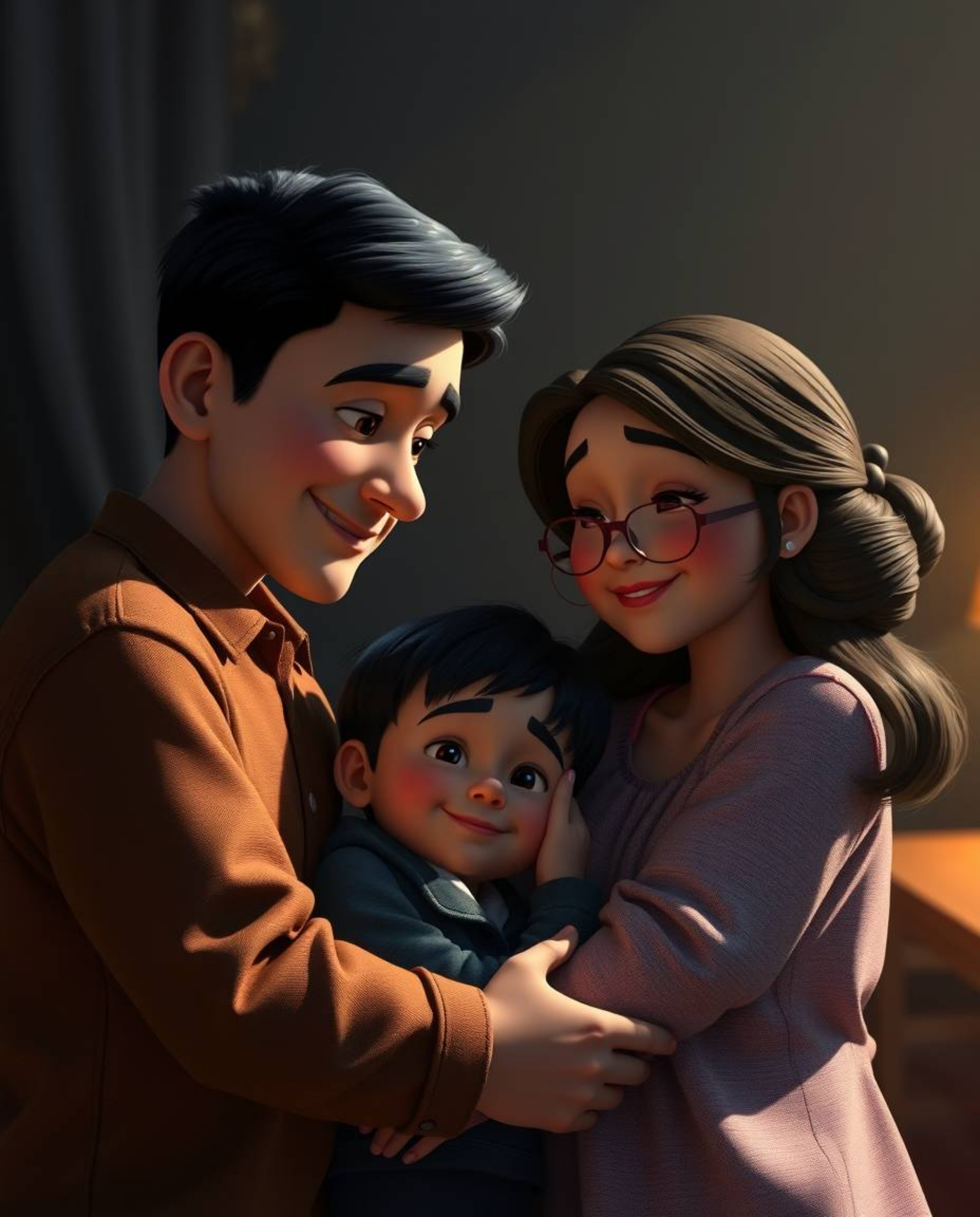Experience a heartwarming family reunion brought to life in the iconic style of Pixar animation. This vibrant scene is enhanc